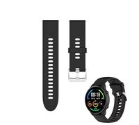 Correa de reloj de silicona, 22 mm, color negro, deportivo, transpirable, flexible, correa de repuesto de liberación rápida con hebilla en el mismo color compatible con Xiaomi Mi Watch Smartwatch para