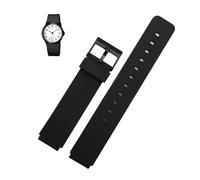 Correa de Reloj de Silicona Apta para Casio 1330 MQ-24 MQ-58 Mw59 Boca elevada Internet Celebridad pequeño Reloj Negro Correa de Reloj de Goma 16mm