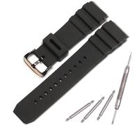 Correa de reloj de silicona compatible con Casio MDV106 Series AMW320R AMW320D correa de reloj deportivo al aire libre de 22 mm unisex (hebilla negra)