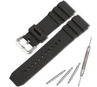 Correa de reloj de silicona compatible con Casio MDV106 Series AMW320R AMW320D correa de reloj deportivo al aire libre de 22 mm unisex (hebilla plateada)