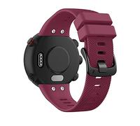 Correa de reloj de silicona compatible con Garmin Forerunner 45/Swim 2 - Hebilla negra de acero inoxidable cepillado, bermellón