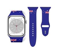 Correa de reloj de silicona con bandera de Australia compatible con Apple Band para iWatch Series de 42 mm y 44 mm, talla única, Silicona, No es una piedra preciosa