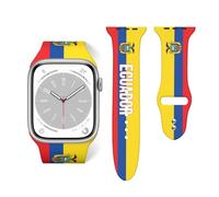 Correa de reloj de silicona con bandera de Ecuador compatible con Apple Band para iWatch Series de 42 mm y 44 mm, talla única, Silicona, No es una piedra preciosa