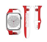 Correa de reloj de silicona con bandera de Gibraltar compatible con Apple Band para iWatch Series de 42 mm y 44 mm, talla única, Silicona, No es una piedra preciosa