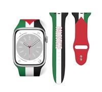 Correa de reloj de silicona con bandera de Palestina compatible con Apple Pulsera para IWatch Series 42mm 44mm, Talla única, Silicona, Sin piedra preciosa, Eén maat, Silicona, Sin gema