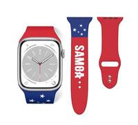 Correa de reloj de silicona con bandera de Samoa compatible con Apple Band para iWatch Series de 42 mm y 44 mm, talla única, Silicona, No es una piedra preciosa