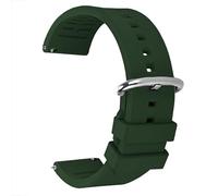 Correa de reloj de silicona Correa de reloj de goma de liberación rápida Correa de reloj de 20 mm, 22 mm y 24 mm Correa de reloj de repuesto Correa de reloj verde(Green-Silver,22mm)