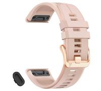 Correa de reloj de silicona de 20 mm compatible con Garmin Fenix 8 AMOLED de 43 mm/Fenix 7S pro/Fenix 6S Pro/Fenix 5S Plus, correa suave de oro rosa para mujeres y hombres, correa suave para Descent