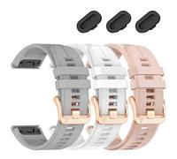 Correa de reloj de silicona de 20 mm compatible con Garmin Fenix 8 AMOLED de 43 mm/Fenix 7S pro/Fenix 6S Pro/Fenix 5S Plus, correa suave de oro rosa para mujeres y hombres, correa suave para Descent