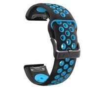 Correa de reloj de silicona de 22/26 mm, resistente al agua y al polvo, de liberación rápida, compatible con Garmin Fenix 6X/6 Pro/5X/5 Plus/7X/7/Instinct 2X Solar.(Bluish black,22mm)
