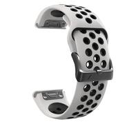 Correa de reloj de silicona de 22/26 mm, resistente al agua y al polvo, de liberación rápida, compatible con Garmin Fenix 6X/6 Pro/5X/5 Plus/7X/7/Instinct 2X Solar.(Black white,26mm)