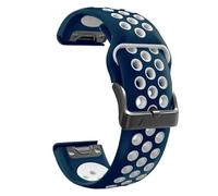 Correa de reloj de silicona de 22/26 mm, resistente al agua y al polvo, de liberación rápida, compatible con Garmin Fenix 6X/6 Pro/5X/5 Plus/7X/7/Instinct 2X Solar.(Blue white,22mm)