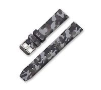 Correa de reloj de silicona de camuflaje universal verde militar de 20 mm, 22 mm y 24 mm for deportes al aire libre(Gray,24mm)