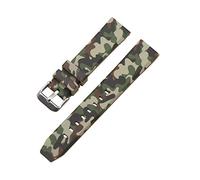 Correa de reloj de silicona de camuflaje universal verde militar de 20 mm, 22 mm y 24 mm for deportes al aire libre(Green,24mm)