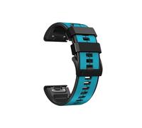 Correa de reloj de silicona de liberación rápida de 26mm apta for Garmin Instinct 2X Correa Solar Fenix 6X Pro 5X Plus 7X accesorios de pulsera (Color : Blue black 04, Size : Quickfit 26mm Width)