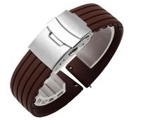 Correa de reloj de silicona de liberación rápida, pulsera unisex, hebilla plegable de acero inoxidable de repuesto(F,20mm)