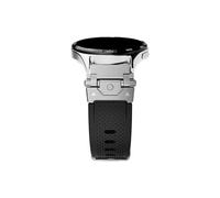 Correa de reloj de silicona de lujo de 22mm Compatible con Huawei Watch GT5/4 5/3pro 46mm Correa de reloj con conector de metal de Compatible con Huawei Watch 4/4Pro Ultimate Men pulsera(Silver black,