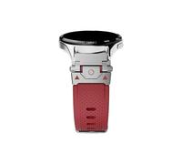 Correa de reloj de silicona de lujo de 22mm Compatible con Huawei Watch GT5/4 5/3pro 46mm Correa de reloj con conector de metal de Compatible con Huawei Watch 4/4Pro Ultimate Men pulsera(Silver red,22