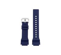 Correa de reloj de silicona de resina de 18mm Compatible con Casio WS-1400H WS1300 WS-1500 W-737H AE-1500 pulsera de reloj de moda for hombre en negro, azul, verde y rojo(Blue-Silver)