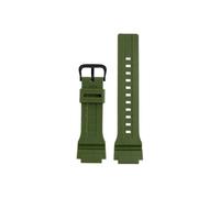 Correa de reloj de silicona de resina de 18mm Compatible con Casio WS-1400H WS1300 WS-1500 W-737H AE-1500 pulsera de reloj de moda for hombre en negro, azul, verde y rojo(Army green-Black)