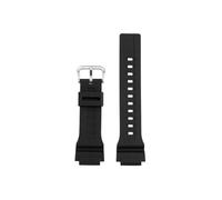Correa de reloj de silicona de resina de 18mm Compatible con Casio WS-1400H WS1300 WS-1500 W-737H AE-1500 pulsera de reloj de moda for hombre en negro, azul, verde y rojo(Black-Silver)
