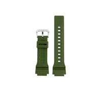 Correa de reloj de silicona de resina de 18mm Compatible con Casio WS-1400H WS1300 WS-1500 W-737H AE-1500 pulsera de reloj de moda for hombre en negro, azul, verde y rojo(Army green-Silver)