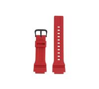 Correa de reloj de silicona de resina de 18mm Compatible con Casio WS-1400H WS1300 WS-1500 W-737H AE-1500(Red-Black)