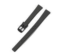 Correa de reloj de silicona negra, tamaño pequeño, for mujer, for hebilla de pasador, compatible for pulseras Casio LQ-130 y LQ-140.