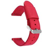 Correa de reloj de tela de vela, correa de liberación rápida de 18 mm, 20 mm, 22 mm y 24 mm, correa de nailon for hombres y mujeres.(Red,18mm)