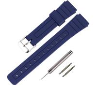 Correa de reloj de TPU de repuesto para Casio F-91W/F-84/F-94/F-105/F-108/A-158 correas de reloj para hombres y mujeres (hebilla plateada/azul marino)