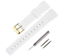 Correa de reloj de TPU de repuesto para Casio F-91W/F-84/F-94/F-105/F-108/A-158 correas de reloj para hombres y mujeres (hebilla dorada/blanco)