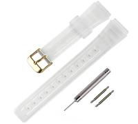 Correa de reloj de TPU de repuesto para Casio F-91W/F-84/F-94/F-105/F-108/A-158 correas de reloj para hombres y mujeres (hebilla dorada/translúcida)