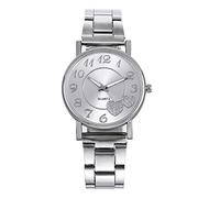 Correa de reloj de uso diario, regalo de moda, reloj de malla para mujer, parte superior salvaje para mujer, plata, One Size