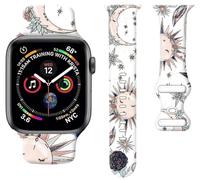 Correa de reloj deportiva compatible con Apple Watch Band de 1.496 pulgadas, 1.575 pulgadas, 1.614 pulgadas, correa deportiva de silicona suave con estampado floral, correas de repuesto para iWatch