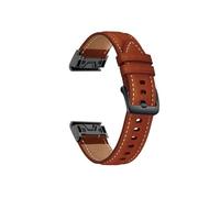 Correa de reloj deportiva de cuero genuino de 22mm compatible con for Garmin Fenix 7 6 Pro 5 MARQ EPIX Approach S62 945 pulsera de fácil ajuste(Darkbrown bk,22mm)