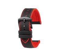 Correa de reloj deportiva de goma impermeable for hombre, de 23mm, Compatible con Casio PROTREK PRW-30 50 60 70(Black Red Black)