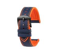 Correa de reloj deportiva de goma impermeable for hombre de 23mm Compatible con Casio PROTREK PRW-30 50 60 70(Blue Orange Black)