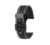 Correa de reloj deportiva de goma impermeable for hombre, de 23mm, Compatible con Casio PROTREK PRW-30 50 60 70(A-Black white Black)