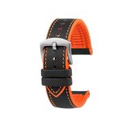 Correa de reloj deportiva de goma impermeable for hombre, de 23mm, Compatible con Casio PROTREK PRW-30 50 60 70(Black Orange steel)
