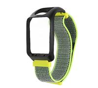 Correa de reloj deportiva de nailon trenzado elástico 2 en 1, correa de repuesto para TomTom Runner 3 y Adventurer, correa de reloj transpirable y lavable con estuche protector. (Amarilla brillante)