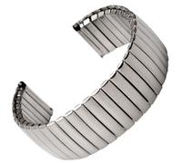 Correa de reloj elástica de metal de 20 mm y 22 mm, correa de reloj de acero inoxidable estirable universal, correa de reloj mate pulida for reloj de cuarzo, reloj inteligente(Matte Silver,20mm)