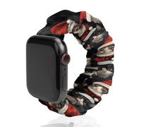 Correa de reloj extensible de fantasía con diseño de gatos en sombreros de Santa Claus compatible con iWatch para hombre y mujer 38 mm/40 mm, 42 mm/44 mm, 38 mm/40 mm, poliéster, sin gema, 38mm/40mm,