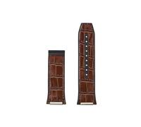 Correa de reloj for hombre Compatible con Ferragamo Three Eyes F80, correa de cuero genuino de vaca, pulsera de reloj de goma, hebilla plegable de Metal(Brown no buckle)