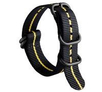 Correa de Reloj Gruesa G10 Nylon Balístico Reemplazo Bandas Multicolores para Hombres Mujeres 18 mm 20 mm 22 mm 24 mm Militar Resistente 5 anillos Plata/Negro Hebilla de Acero Inoxidable