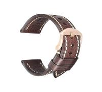 Correa de reloj hecha a mano Correa de reloj de cuero de vaca genuino con pulsera con hebilla de mariposa apta for Hamilton apta for SEIKO apta for correas de reloj Citizen (Color : DarkBrown RG Buck