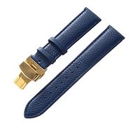 Correa de reloj inteligente,Correa de reloj,Correa de reloj de repuesto,Correa de reloj de cuero suave y colorida con patrón de lichi for hombre de 13 mm-22 m con hebilla de mariposa de liberación ráp