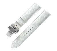 Correa de reloj inteligente,Correa de reloj,Correa de reloj de repuesto,Correa de reloj de cuero suave y colorida con patrón de lichi for hombre de 13 mm-22 m con hebilla de mariposa de liberación ráp