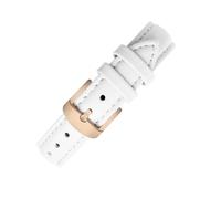 Correa de reloj liberación rápida 14 mm compatible con Garmin New Watch Lily2 cuero genuino Lily 2 SmartWatch Pulsera correa vaca for mujer(White-rose gold)