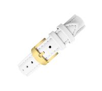 Correa de reloj liberación rápida 14 mm compatible con Garmin New Watch Lily2 cuero genuino Lily 2 SmartWatch Pulsera correa vaca for mujer(White-gold)