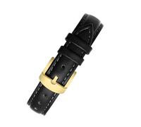 Correa de reloj liberación rápida 14 mm compatible con Garmin New Watch Lily2 cuero genuino Lily 2 SmartWatch Pulsera correa vaca for mujer(Black-gold)